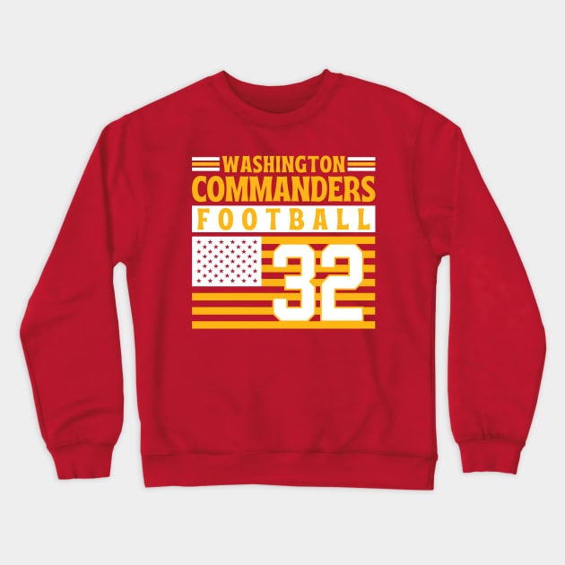 Washington Commanders 1932 American Flag Football Crewneck Sweatshirt by Astronaut.co